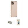 MARSİLYAN™- iPhone 11 Pro Max Kılıf Yankı Serisi - Siyah 6D Mat Seramik Hayalet Nano Ekran Koruyucu + Rainbow Kamera Lens Koruma Cam - GD