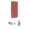 MARSİLYAN™- iPhone 11 Pro Max Kılıf Yankı Serisi - Siyah 6D Mat Seramik Hayalet Nano Ekran Koruyucu + Rainbow Kamera Lens Koruma Cam - GD