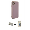 MARSİLYAN™- iPhone 11 Pro Max Kılıf Yankı Serisi - Siyah 6D Mat Seramik Hayalet Nano Ekran Koruyucu + Rainbow Kamera Lens Koruma Cam - GD