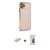 MARSİLYAN™- iPhone 11 Pro Max Kılıf Yankı Serisi - Siyah 6D Mat Seramik Hayalet Nano Ekran Koruyucu + Renkli Kamera Lens Koruma Cam - MI