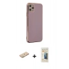 MARSİLYAN™- iPhone 11 Pro Max Kılıf Yankı Serisi - Siyah 6D Mat Seramik Hayalet Nano Ekran Koruyucu + Renkli Kamera Lens Koruma Cam - YL