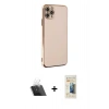 MARSİLYAN™- iPhone 11 Pro Max Kılıf Yankı Serisi - Siyah 6D Mat Seramik Hayalet Nano Ekran Koruyucu + Kamera Lens Koruma Cam - SF
