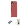 MARSİLYAN™- iPhone 11 Pro Max Kılıf Yankı Serisi - Siyah 6D Mat Seramik Hayalet Nano Ekran Koruyucu + Shine Kamera Lens Koruma Cam - SH