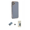 MARSİLYAN™- iPhone 11 Pro Max Kılıf Yankı Serisi - Siyah 6D Mat Seramik Hayalet Nano Ekran Koruyucu + Shine Kamera Lens Koruma Cam - SH
