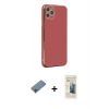 MARSİLYAN™- iPhone 11 Pro Max Kılıf Yankı Serisi - Siyah 6D Mat Seramik Hayalet Nano Ekran Koruyucu + Shine Kamera Lens Koruma Cam - GI
