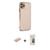 MARSİLYAN™- iPhone 11 Pro Max Kılıf Yankı Serisi - Siyah 6D Mat Seramik Hayalet Nano Ekran Koruyucu + Renkli Kamera Lens Koruma Cam - TU