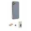 MARSİLYAN™- iPhone 11 Pro Max Kılıf Yankı Serisi - Siyah 6D Mat Seramik Hayalet Nano Ekran Koruyucu + Renkli Kamera Lens Koruma Cam - TU