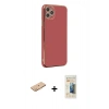 MARSİLYAN™- iPhone 11 Pro Max Kılıf Yankı Serisi - Siyah 6D Mat Seramik Hayalet Nano Ekran Koruyucu + Renkli Kamera Lens Koruma Cam - TU