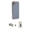 MARSİLYAN™- iPhone 11 Pro Max Kılıf Yankı Serisi - Siyah 6D Mat Seramik Hayalet Nano Ekran Koruyucu + Rainbow Kamera Lens Koruma Cam - YL