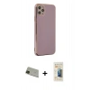 MARSİLYAN™- iPhone 11 Pro Max Kılıf Yankı Serisi - Siyah 6D Mat Seramik Hayalet Nano Ekran Koruyucu + Rainbow Kamera Lens Koruma Cam - YL