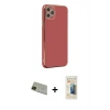 MARSİLYAN™- iPhone 11 Pro Max Kılıf Yankı Serisi - Siyah 6D Mat Seramik Hayalet Nano Ekran Koruyucu + Rainbow Kamera Lens Koruma Cam - YL