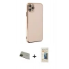 MARSİLYAN™- iPhone 11 Pro Max Kılıf Yankı Serisi - Siyah 6D Mat Seramik Hayalet Nano Ekran Koruyucu + Rainbow Kamera Lens Koruma Cam - YL