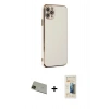 MARSİLYAN™- iPhone 11 Pro Max Kılıf Yankı Serisi - Siyah 6D Mat Seramik Hayalet Nano Ekran Koruyucu + Rainbow Kamera Lens Koruma Cam - YL