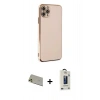 MARSİLYAN™- iPhone 11 Pro Max Kılıf Yankı Serisi - Siyah Bilvis Hayalet Cam Ekran Koruyucu + Rainbow Kamera Lens Koruma Cam - GD