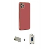 MARSİLYAN™- iPhone 11 Pro Max Kılıf Yankı Serisi - Siyah Bilvis Hayalet Cam Ekran Koruyucu + Rainbow Kamera Lens Koruma Cam - GD
