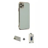 MARSİLYAN™- iPhone 11 Pro Max Kılıf Yankı Serisi - Siyah Bilvis Hayalet Cam Ekran Koruyucu + Rainbow Kamera Lens Koruma Cam - GD