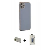 MARSİLYAN™- iPhone 11 Pro Max Kılıf Yankı Serisi - Siyah Bilvis Hayalet Cam Ekran Koruyucu + Rainbow Kamera Lens Koruma Cam - GD