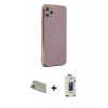 MARSİLYAN™- iPhone 11 Pro Max Kılıf Yankı Serisi - Siyah Bilvis Hayalet Cam Ekran Koruyucu + Rainbow Kamera Lens Koruma Cam - GD