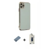 MARSİLYAN™- iPhone 11 Pro Max Kılıf Yankı Serisi - Siyah Bilvis Hayalet Cam Ekran Koruyucu + Shine Kamera Lens Koruma Cam - MI
