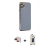 MARSİLYAN™- iPhone 11 Pro Max Kılıf Yankı Serisi - Siyah Bilvis Hayalet Cam Ekran Koruyucu + Pers Alüminyum Kamera Lens - KI