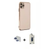 MARSİLYAN™- iPhone 11 Pro Max Kılıf Yankı Serisi - Siyah Bilvis Hayalet Cam Ekran Koruyucu + Pers Alüminyum Kamera Lens - LT