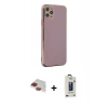 MARSİLYAN™- iPhone 11 Pro Max Kılıf Yankı Serisi - Siyah Bilvis Hayalet Cam Ekran Koruyucu + Pers Alüminyum Kamera Lens - KI