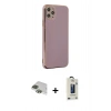 MARSİLYAN™- iPhone 11 Pro Max Kılıf Yankı Serisi - Siyah Bilvis Hayalet Cam Ekran Koruyucu + Pers Alüminyum Kamera Lens - YL