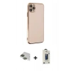 MARSİLYAN™- iPhone 11 Pro Max Kılıf Yankı Serisi - Siyah Bilvis Hayalet Cam Ekran Koruyucu + Pers Alüminyum Kamera Lens - YL
