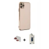 MARSİLYAN™- iPhone 11 Pro Max Kılıf Yankı Serisi - Siyah Bilvis Hayalet Cam Ekran Koruyucu + Pers Alüminyum Kamera Lens - KI