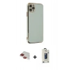 MARSİLYAN™- iPhone 11 Pro Max Kılıf Yankı Serisi - Siyah Bilvis Hayalet Cam Ekran Koruyucu + Pers Alüminyum Kamera Lens - KI