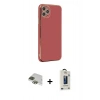 MARSİLYAN™- iPhone 11 Pro Max Kılıf Yankı Serisi - Siyah Bilvis Hayalet Cam Ekran Koruyucu + Pers Alüminyum Kamera Lens - YL
