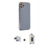 MARSİLYAN™- iPhone 11 Pro Max Kılıf Yankı Serisi - Siyah Bilvis Hayalet Cam Ekran Koruyucu + Pers Alüminyum Kamera Lens - LT