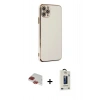 MARSİLYAN™- iPhone 11 Pro Max Kılıf Yankı Serisi - Siyah Bilvis Hayalet Cam Ekran Koruyucu + Pers Alüminyum Kamera Lens - KI