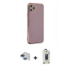 MARSİLYAN™- iPhone 11 Pro Max Kılıf Yankı Serisi - Siyah Bilvis Hayalet Cam Ekran Koruyucu + Pers Alüminyum Kamera Lens - LT
