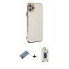 MARSİLYAN™- iPhone 11 Pro Max Kılıf Yankı Serisi - Siyah Bilvis Hayalet Cam Ekran Koruyucu + Shine Kamera Lens Koruma Cam - SABE