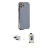 MARSİLYAN™- iPhone 11 Pro Max Kılıf Yankı Serisi - Siyah Bilvis Hayalet Cam Ekran Koruyucu + Pers Alüminyum Kamera Lens - SH