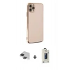 MARSİLYAN™- iPhone 11 Pro Max Kılıf Yankı Serisi - Siyah Bilvis Hayalet Cam Ekran Koruyucu + Pers Alüminyum Kamera Lens - SH