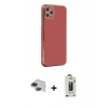 MARSİLYAN™- iPhone 11 Pro Max Kılıf Yankı Serisi - Siyah Bilvis Hayalet Cam Ekran Koruyucu + Pers Alüminyum Kamera Lens - SH