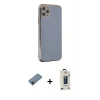 MARSİLYAN™- iPhone 11 Pro Max Kılıf Yankı Serisi - Siyah Bilvis Hayalet Cam Ekran Koruyucu + Shine Kamera Lens Koruma Cam - SH