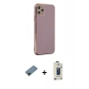 MARSİLYAN™- iPhone 11 Pro Max Kılıf Yankı Serisi - Siyah Bilvis Hayalet Cam Ekran Koruyucu + Shine Kamera Lens Koruma Cam - SH