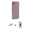MARSİLYAN™- iPhone 11 Pro Max Kılıf Yankı Serisi - Siyah Bilvis Hayalet Cam Ekran Koruyucu + Renkli Kamera Lens Koruma Cam - TU