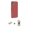 MARSİLYAN™- iPhone 11 Pro Max Kılıf Yankı Serisi - Siyah Bilvis Hayalet Cam Ekran Koruyucu + Renkli Kamera Lens Koruma Cam - TU