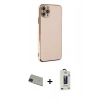 MARSİLYAN™- iPhone 11 Pro Max Kılıf Yankı Serisi - Siyah Bilvis Hayalet Cam Ekran Koruyucu + Yeşil Rainbow Kamera Lens Koruma Cam