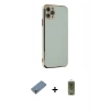 MARSİLYAN™- iPhone 11 Pro Max Kılıf Yankı Serisi - Siyah Joko Magic 5D Hayalet Cam + Metal Kamera Lens Koruma Cam - AKYL