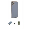 MARSİLYAN™- iPhone 11 Pro Max Kılıf Yankı Serisi - Siyah Joko Magic 5D Hayalet Cam + Metal Kamera Lens Koruma Cam - AKYL