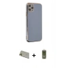 MARSİLYAN™- iPhone 11 Pro Max Kılıf Yankı Serisi - Siyah Joko Magic 5D Hayalet Cam + Gold Rainbow Kamera Lens Koruma Cam