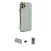MARSİLYAN™- iPhone 11 Pro Max Kılıf Yankı Serisi - Siyah Joko Magic 5D Hayalet Cam + Gold Rainbow Kamera Lens Koruma Cam