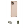 MARSİLYAN™- iPhone 11 Pro Max Kılıf Yankı Serisi - Siyah Joko Magic 5D Hayalet Cam + Gold Rainbow Kamera Lens Koruma Cam
