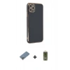 MARSİLYAN™- iPhone 11 Pro Max Kılıf Yankı Serisi - Siyah Joko Magic 5D Hayalet Cam + Metal Kamera Lens Koruma Cam - GS