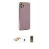 MARSİLYAN™- iPhone 11 Pro Max Kılıf Yankı Serisi - Siyah Joko Magic 5D Hayalet Cam + Renkli Kamera Lens Koruma Cam - MI
